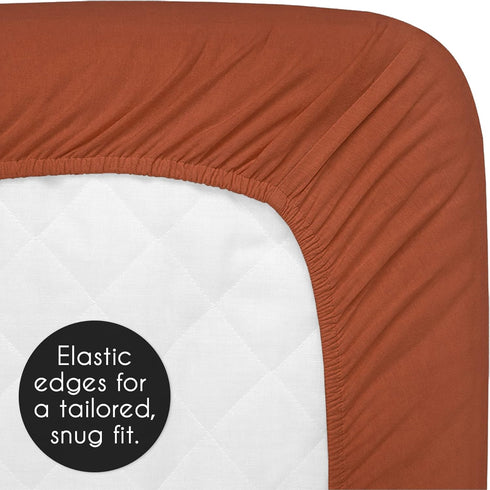 Sweet Jojo Designs Rust and White Boho Rainbow Boy or Girl Fitted Crib Sheet Baby or Toddler Bed Nursery - Orange
