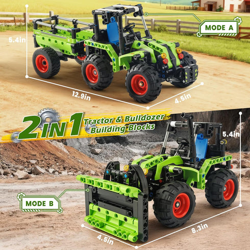 Jumlys 5, 6, 7, 8, 9, 10, 11, 12 2 1 Bulldozer Sets, 346 STEM Building Toy for Kids Boys Girls Age Years Old