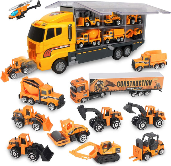 Jenilily Construction Toys Truck Die-cast Vehicle Transporter Car Set Excavator Dump Truck