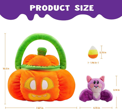 JOYIN Baby's Pumpkin Halloween Playset, 8 Fun Play Pieces, Plush Goodie Bags Stuffers for Kids, Halloween Party Favors