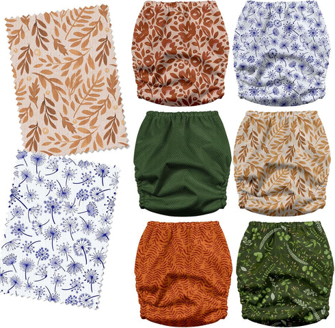 3.0 6 Pack 6 4-Layer Mama Koala Pocket Cloth Diapers for Babies with AWJ Lining, with Natural Cloth Diaper Inserts