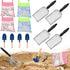 Mototo 12 Pack Beach Toys - 4 Beach Mesh Shovels, 4 Seashell Bags, 4 Small Shark Tooth Sifters for Adults & Kids
