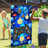 Video Game Toss Games: Level Up Game Controller Banner Backdrop with 3 Bean Bags for Kids - Blue Gaming Party Supplies