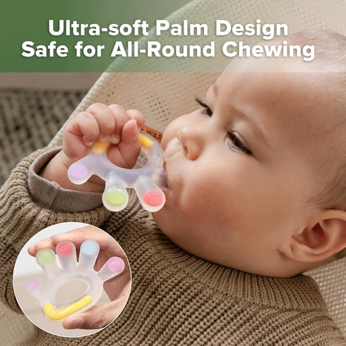Frozen 3M+ (1 Pack) Haakaa Palm Teether - Soft Silicone Baby Soothing Teether Pacifier - Teething Toy for Babies - BPA