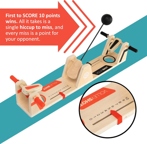 2-Player Fat Brain Toys VolleyShot - Wooden Tabletop Skill Game for Kids & Adults