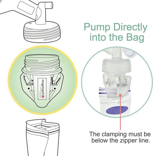 Maymom Breastmilk Storage Bag Adapters, Compatible with Spectra S1, S2 Pumps, Clear BPA Free Material