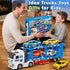 3 4 5 6 7 21" 4 Toddler Boy Toys for Years Kids, Double Layer Race Truck Toy with Racing Cars, Friction Powered Vehical