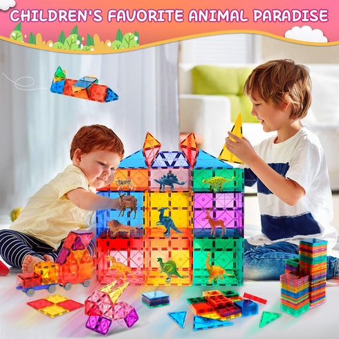 Magnetic Tiles for Kids, 3D Magnet Blocks Building Toys, Preschool Stacking Blocks STEM Toys for Toddlers Ages 3-12