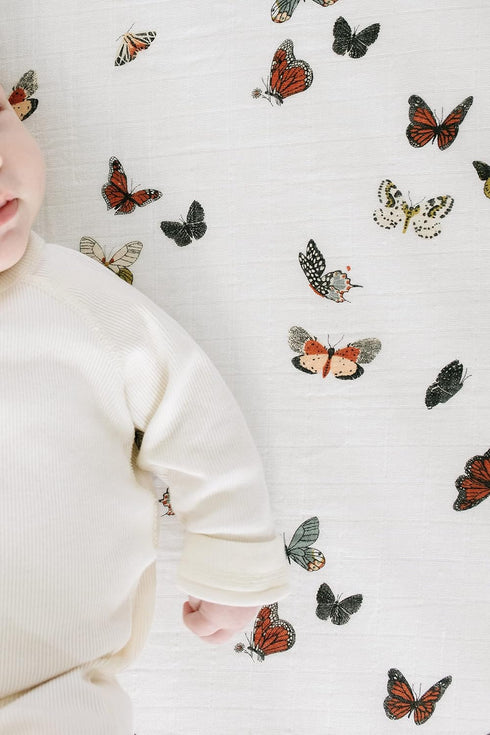 Clementine Kids Butterfly Crib Sheets - Soft Cotton Bedding