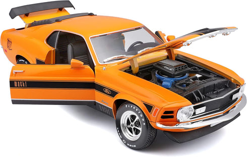 Maisto 1:18 Special Edition 1970 Ford Mustang Mach 1, Orange, 1:18 Scale Model