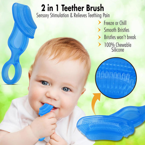 Baby Buddy Brilliant Infant Oral Care Set, 5 PC, Includes Tooth Gel, Finger Toothbrush, Baby Toothbrush