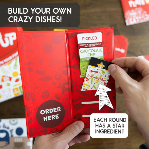 350 8+ 3-6 20 Blue Wasatch Games Plate It Up - Invent Crazy Foods, Order Your Favorite, Laugh and Win | Includes Over