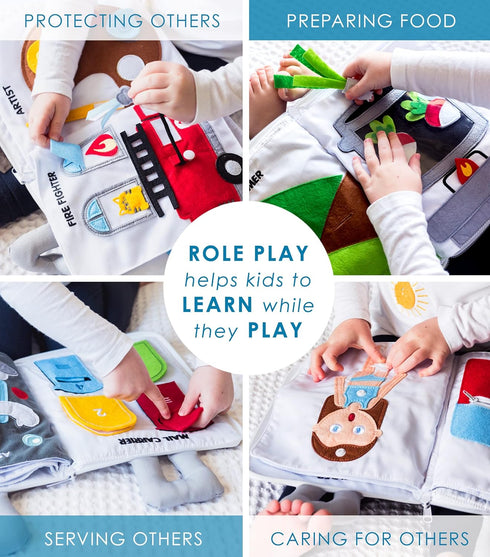 Curious Columbus Quiet Book, Fabric Busy Book for Toddlers 3-5, Montessori Travel Activity for Kids