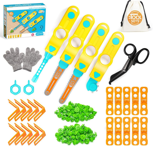 SpringFlower Cardboard Cutter for Kids, 129 PCS Cardboard Tools for Kids, STEM