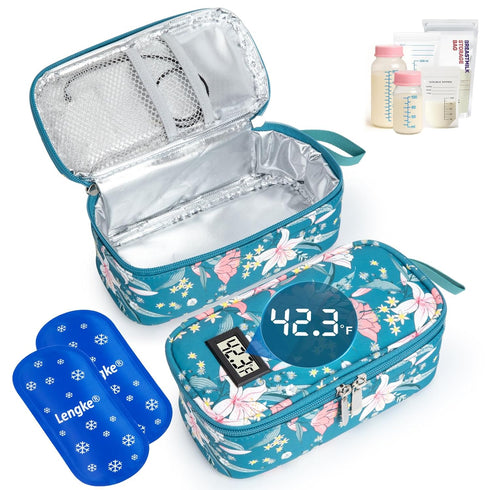 Breast Milk Cooler Travel Bag with Real-Time Temp Display - Holds 20oz