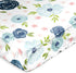 Sweet Jojo Designs Blush Pink Blue Boho Floral Girl Baby Satin Fitted