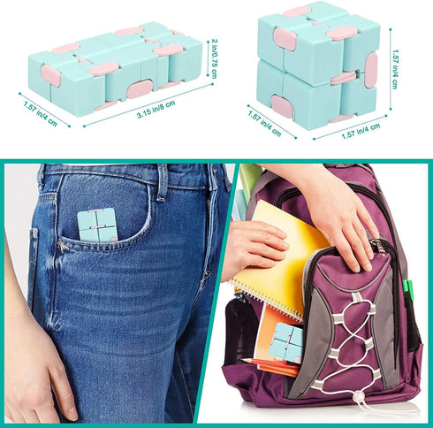 (4 Pack Infinitycube Fidget Toy Stress Relieving Fidgeting Game for Kids and Adults,Cute Pocket-Sized Unique Gadget