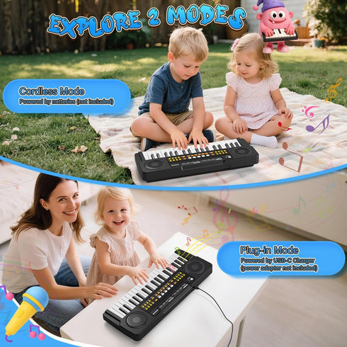 MusicForset 37 3 4 5 6 Upgraded Kids Piano Keyboard Keys Toddler Keyboard with Microphone Learning Instrument Musical