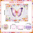 Butterfly Baby Milestone Blanket Set for Baby Girls, Floral Monthly Baby Milestone Blanket Baby Growth Blanket Newborn Photography Background with Wooden Signs, Frames, Bow Headband by GGSTDDUP