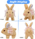 Hopearl Hopping Rabbit with Dress Interactive Electronic Pet Plush Bunny Toy with Sounds and Movements, Animated
