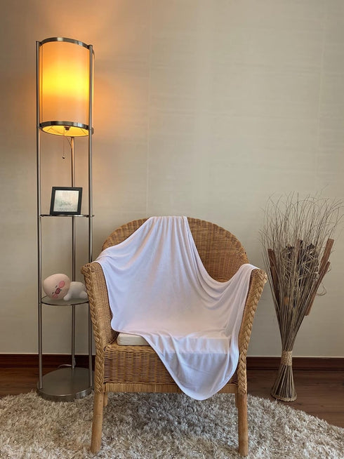 Baby Receiving Blankets, 100% Cotton Fabric, 1-Pack White, 30 x 40 Inches, 100% Cotton Interlock