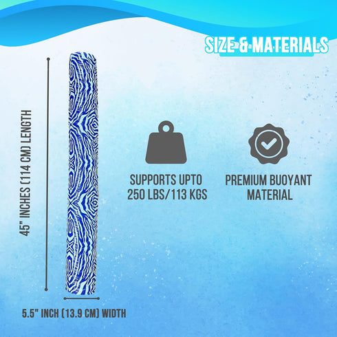 Swimming 1 Pack VOS Mega Foam Pool Wavy Noodle, Premium & Big, Super Soft Pool Noodle for and Floating, Pool Floats