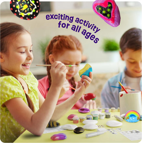 6-12 6, 7, 8, 9, 10, 11 12 Dan&Darci Kids Rock Painting Kit - Glow in The Dark - Gifts Arts & Crafts for Boys and Girls