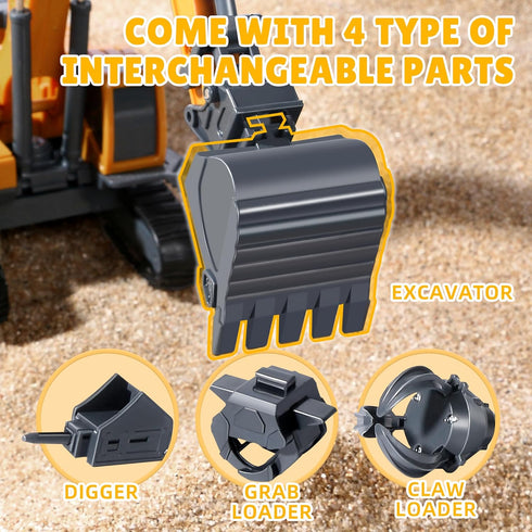 Kids Construction Toys for Boys, Crane Trucks Excavator Toy, Sandbox Vehicles Gift for Ages 3 and Up