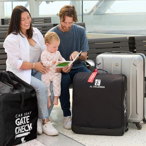 J.L. Childress Compact Travel Stroller Bag for Airplane - Fits Most Compact-Fold Single Baby Strollers, Compatible