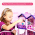 Dollhouse Toy for Little Girls with 2 Princesses, 4 Unicorns, Dog, Furniture, Accessories - Pink & Purple