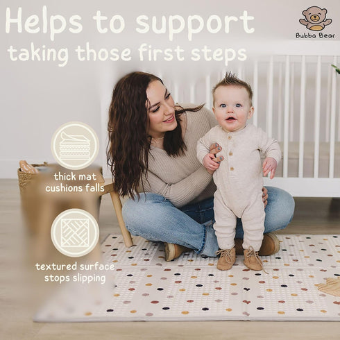 79 59 Inches) Bubba Bear Baby Play Mat, Thick Foam with Pattern Design, Foldable Waterproof Padded Crawling Mat