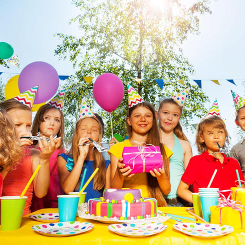 60 Packs Silver Noise Makers, Metallic Fringed Party Blowers, Horns Musical Blowouts for Birthday Party