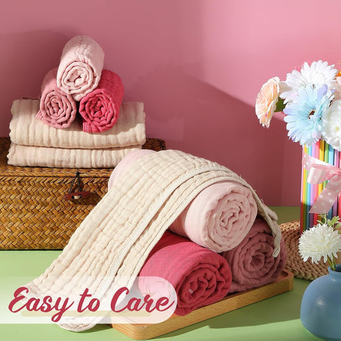 VitalCozy 8 (32 32 Inch,Elegant Pcs Baby Muslin Hooded Bath Towels and Washcloths Muslin Cotton Hooded Baby Towels