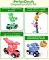 Vanmor Wooden Train Set with Dinosaur Toys - Snap-Connection Dinosaur Train, Learning Toys for 3-5 Year Old Kids