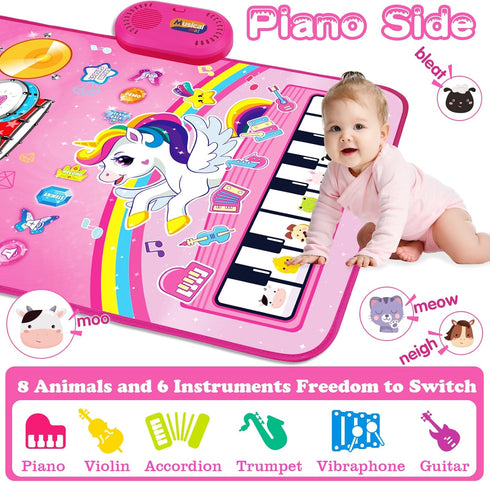 1 1-2 3 1 12-18 1 2 3 Toys for Year Old Girl Gifts: Baby Music Mat Toddler Toys Age - in Piano Drum Animal Touch