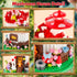 Set, 645PCS 14+ Vziimo Mushroom House Building Creative Mushroom Flower House Model Kits with Dust Cover, Micro Bricks