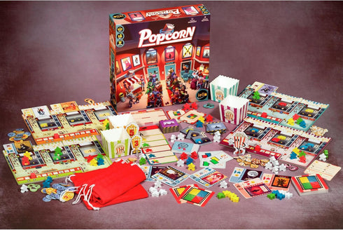 60 2 4 10+ IELLO: Popcorn, Strategy Board Game, Manage a Movie Theater, Attract Cinema Guests, Competitive, Minute Play