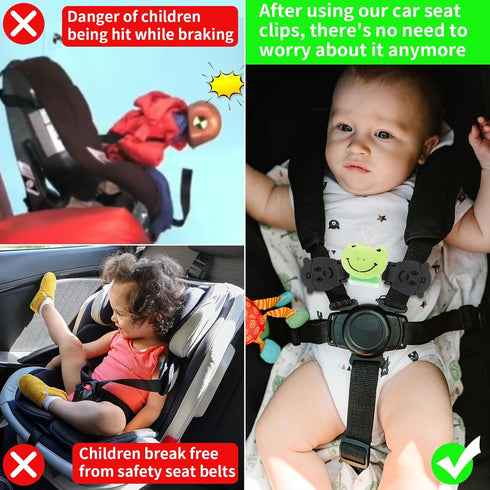 2 Dolls(2 Pack) Anti Escape Harness Chest Clip Lock, Baby Safety Strap Prevent Kids Taking Their Arms Out of High