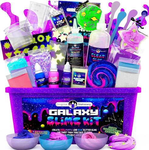 Original Stationery Galaxy Slime Kit for Kids Ages 812, DIY Space Slime