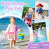Meaicezli 2 Packs Beach Toys, Sand Toys for Shell Collecting, Collapsible Sand Buckets Shark Tooth Sifter and Mesh Bag