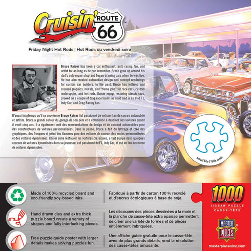 MasterPieces 1000 Piece Jigsaw Puzzle, Friday Night Hot Rod's, 19.25"x26.75" for Adults and Family.