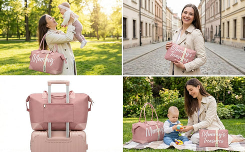 Mommy Mommy's Bag Bundle for Hospital - Large Capacity Waterproof Diaper Bag with Treasures Pouch & Strap - Travel