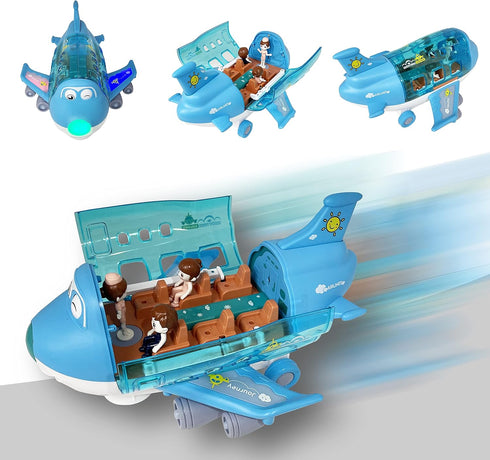 Kidsthrill Kids Airplane Toy with Bump & Go Technology, Flashing Lights, Music
