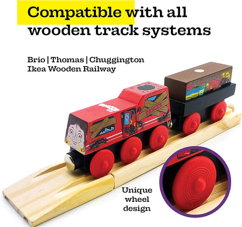 1 Set Sets Series - Wooden Train with Cargo - Compatible with All Wooden Train - (T.N. Theresa)