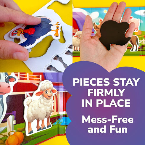 1-3 20+Pcs 3-5 2-4 QUOKKA Travel Magnetic Puzzles for Toddlers Farm Toy Game with Extra-Long Play Book Fun Travel Game