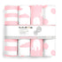 BaeBae Goods 4 Pack Premium Baby Girl Pure Jersey Machine Washable Pink and White Changing Table Cover Diaper Changing