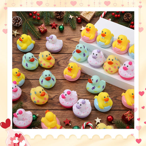 12 Summer Vinsot Pcs Cruise Rubber Ducks in Bulk Candy Pastel Mini Rubber Duckies for Baby Bath Toys, Toddler Pool Toys