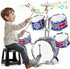 Kids Drum Set, Drum Set for Toddlers with Stool Upgraded Plastic Rock