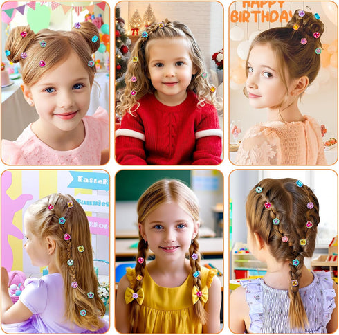 Vunrahsg 3 4 5 6 7 8-12 Hair Gem Stamper Kit Hair Accessories for Girls Toy Bling Hair Styling Tool Reusable Shining