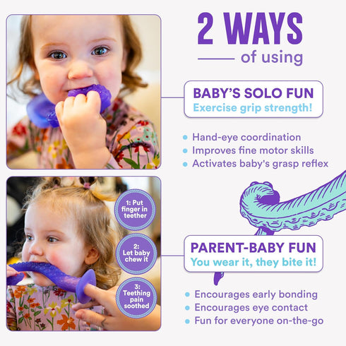 Tentacle Teether 0-24 Made in USA Medical Grade Silicone Teether for Infants Multi-Stage Molar Relief & Interactive
